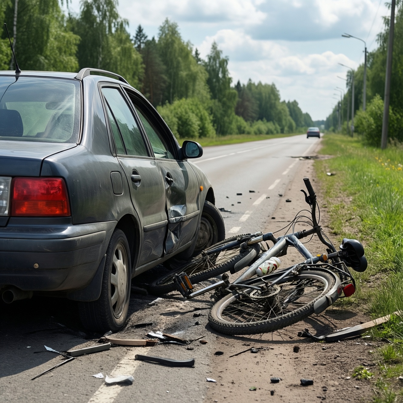 В Медведевском районе автомобиль насмерть сбил велосипедиста